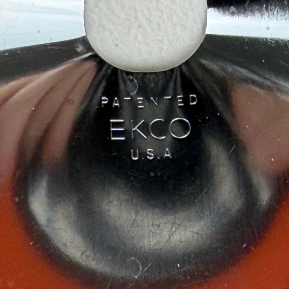 Vintage EKCO USA Stainless Steel Offset Spatula Turner Black Handle‎ 10.5 Inch